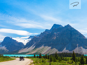 Bow Lake Highway im Banff National Park, Kanada