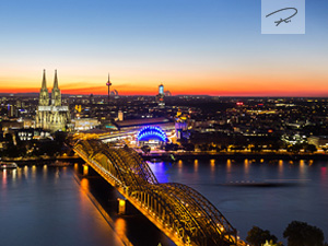 Köln Skyline zum Sonnenuntergang