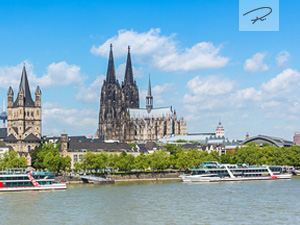 Stadt Köln im Frühling