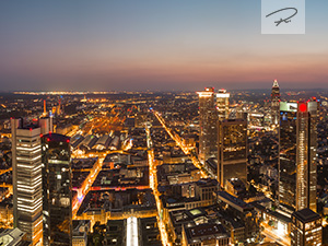 Frankfurt Nacht Skyline Panorama