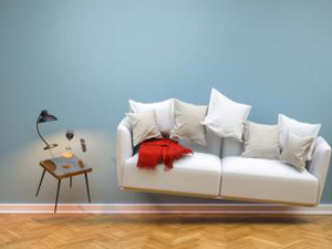 Zero Gravity Sofa hovering in living room with furniture : Stockfoto oder Stockvideo und Fotos, Bilder, Stockmedien von rcfotostock | RC-Photo-Stock